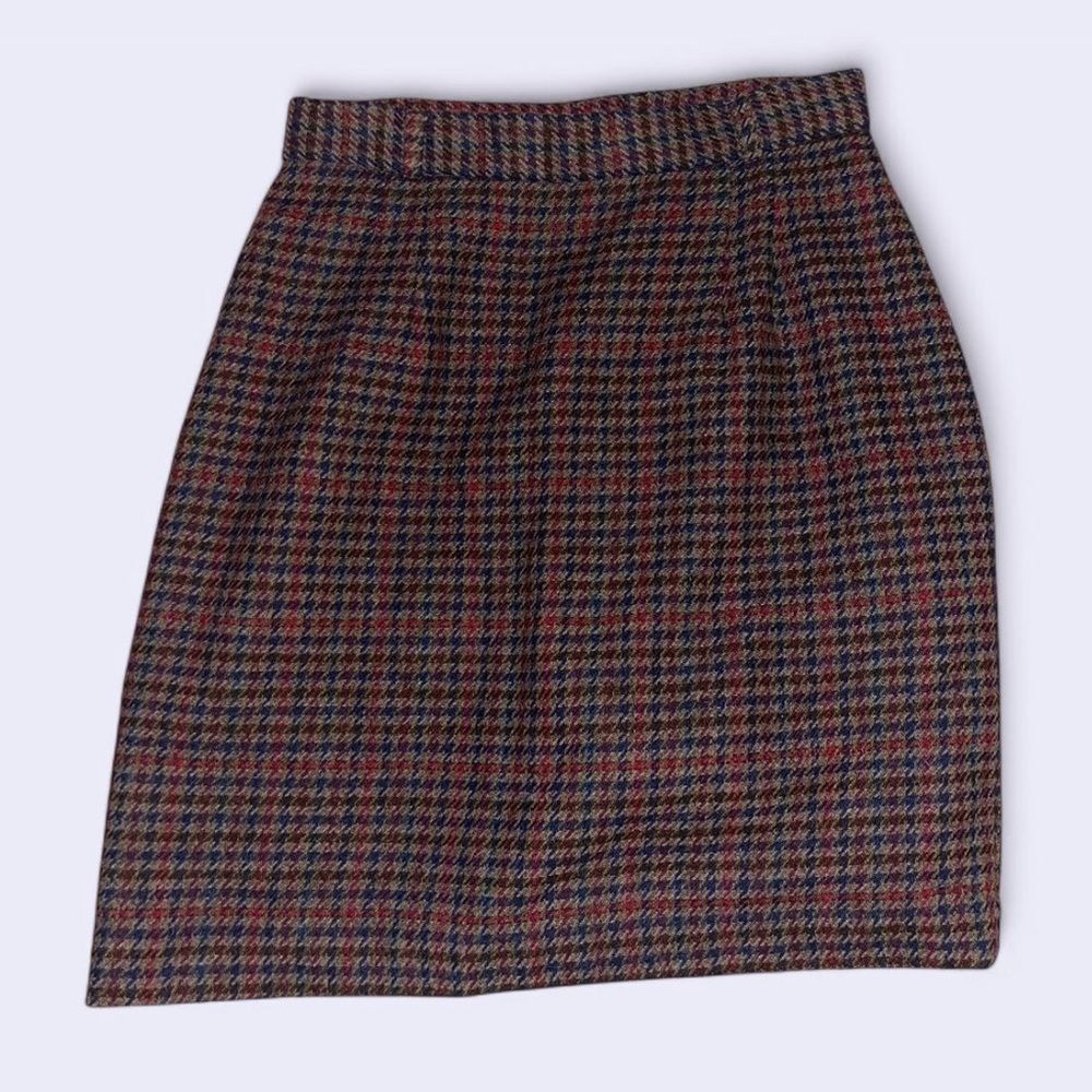 Michele Petite Preppy Houndstooth Pencil Mini Skirt - size 12